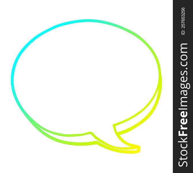 cold gradient line drawing of a cartoon red speech bubble
