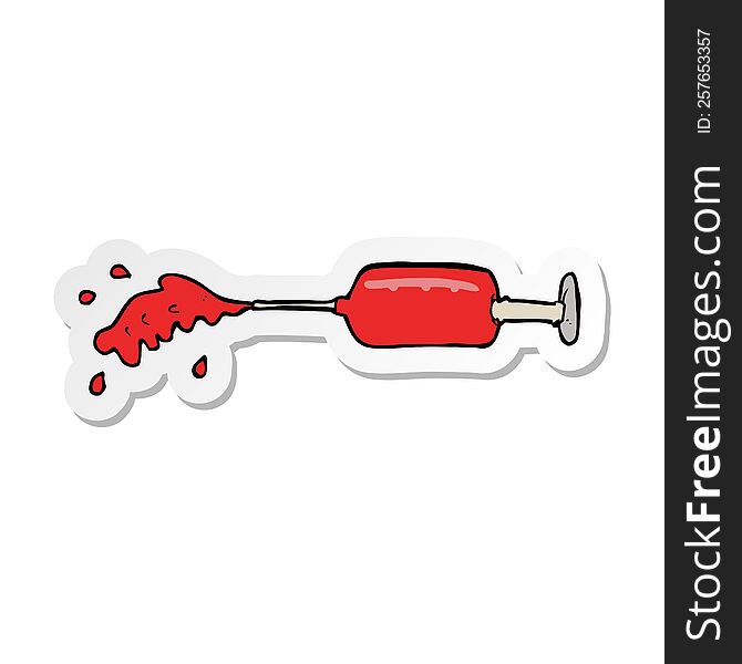 sticker of a cartoon squirting medical needle