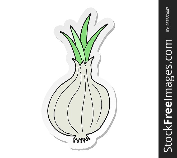 Sticker Of A Cartoon Onion