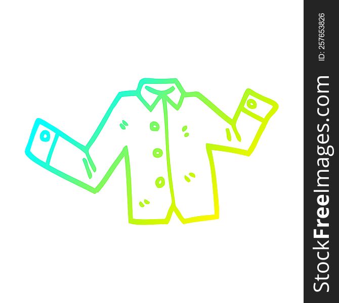 cold gradient line drawing of a cartoon business shirt