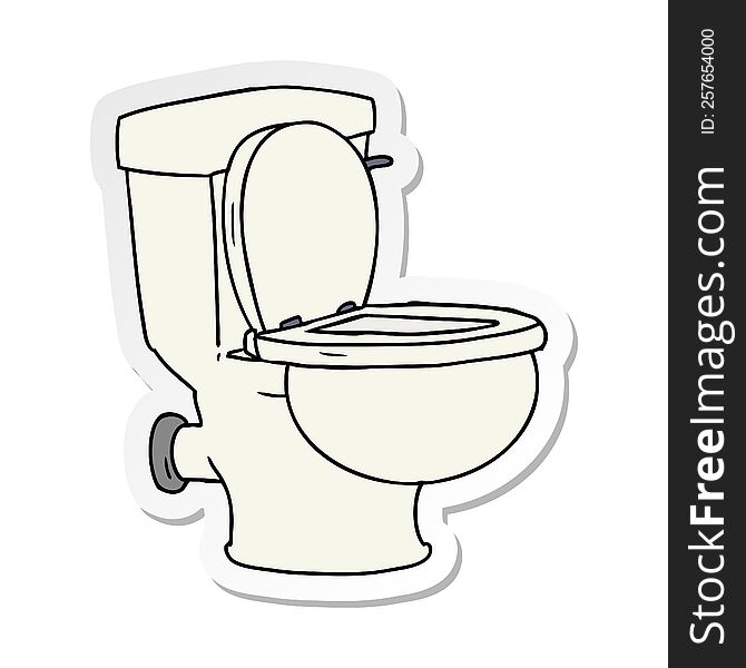 Sticker Cartoon Doodle Of A Bathroom Toilet