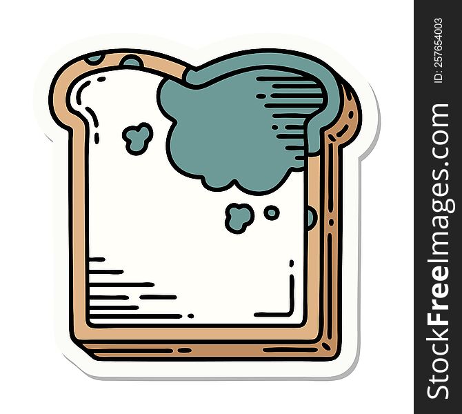 sticker of tattoo in traditional style of a mouldy bread. sticker of tattoo in traditional style of a mouldy bread