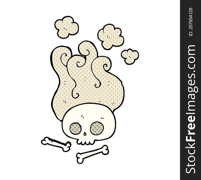 cartoon skull and bones