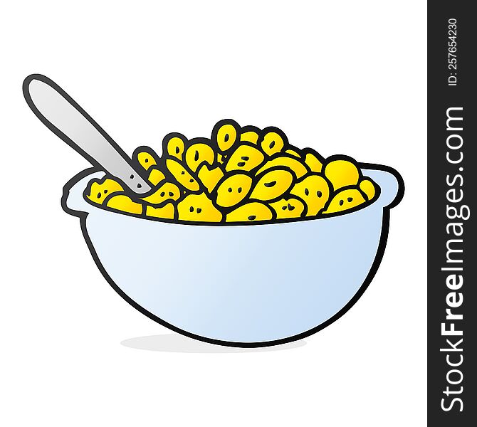 freehand drawn cartoon bowl of cereal