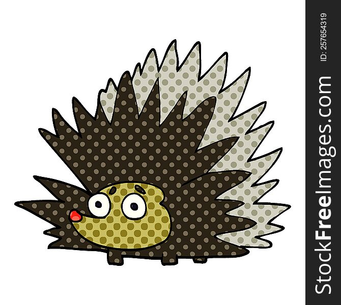 cartoon doodle spiky hedgehog