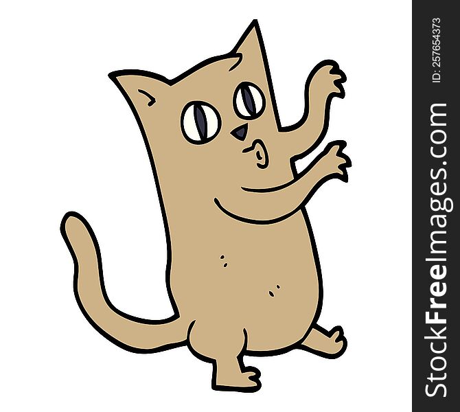 Cartoon Doodle Dancing Cat