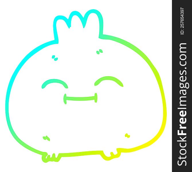 cold gradient line drawing of a cartoon happy root vegetable