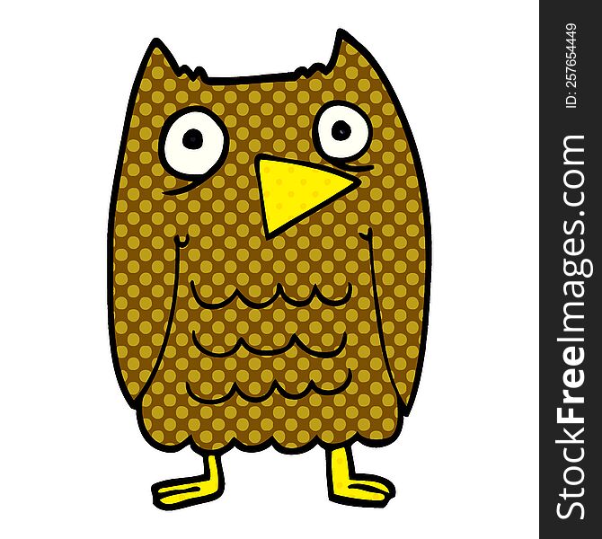 Funny Cartoon Doodle Owl