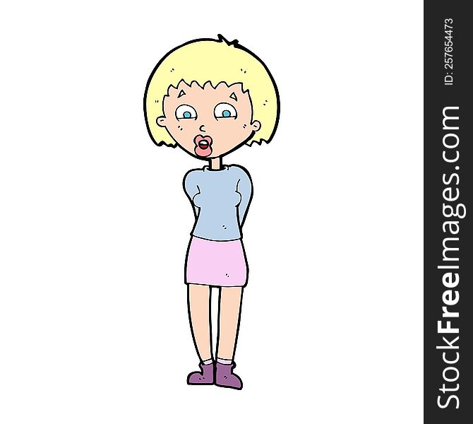 Cartoon Surprised Woman