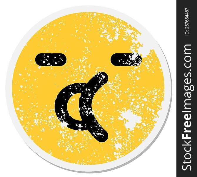 simple talking face circular sticker
