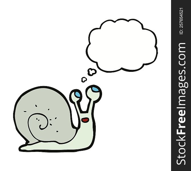 cartoon snail with thought bubble