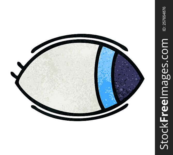 retro grunge texture cartoon of a eye looking to one side