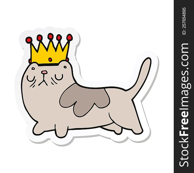 Sticker Of A Cartoon Arrogant Cat
