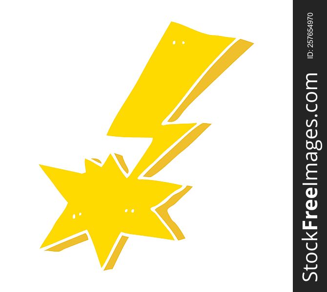 flat color style cartoon lightning bolt