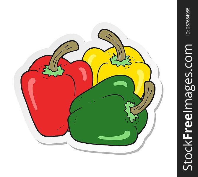 Sticker Of A Cartoon Peppers