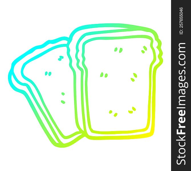Cold Gradient Line Drawing Cartoon Toast