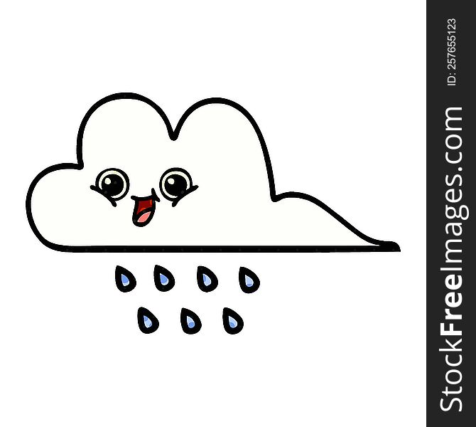 comic book style cartoon of a rain cloud