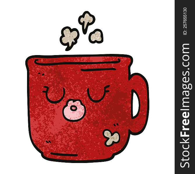 cartoon doodle hot coffee mug