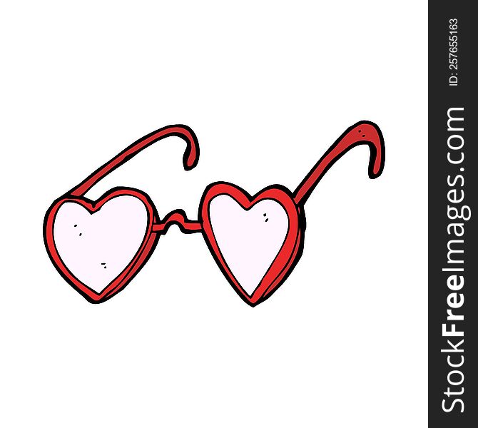 cartoon heart glasses