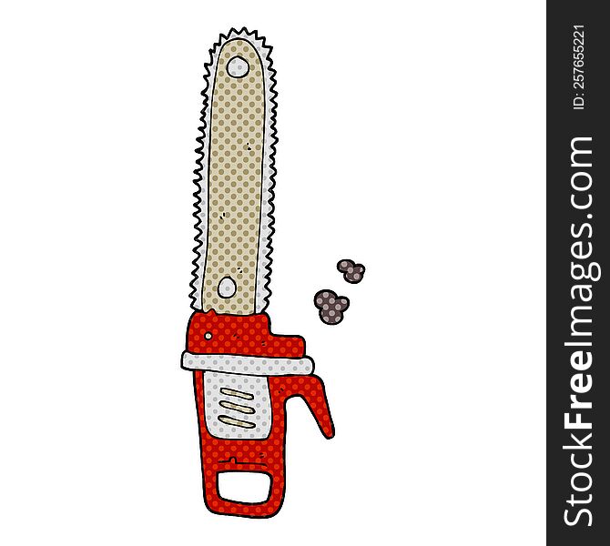 freehand drawn cartoon chainsaw