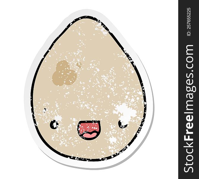 Distressed Sticker Of A Cartoon Egg