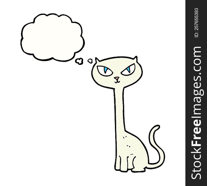 Thought Bubble Cartoon Cat