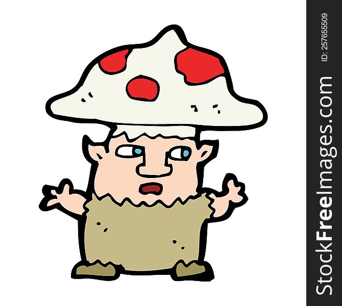 cartoon little mushroom man