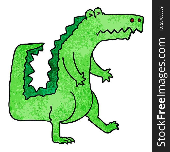 hand drawn quirky cartoon crocodile. hand drawn quirky cartoon crocodile