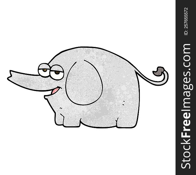 freehand textured cartoon elephant squirting water