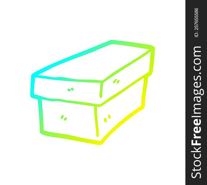 cold gradient line drawing of a cartoon cardboard box