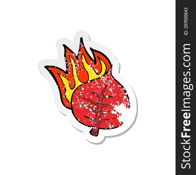 Retro Distressed Sticker Of A Cartoon Leaf