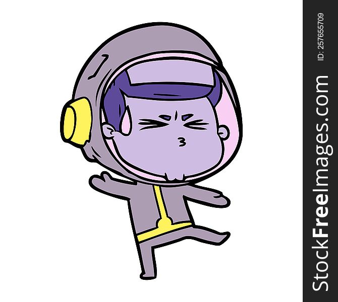 cartoon stressed astronaut. cartoon stressed astronaut