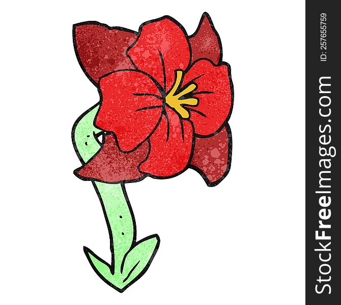 freehand textured cartoon flower