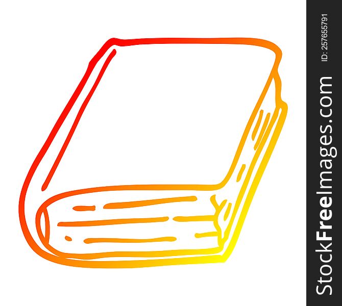 warm gradient line drawing of a cartoon old book