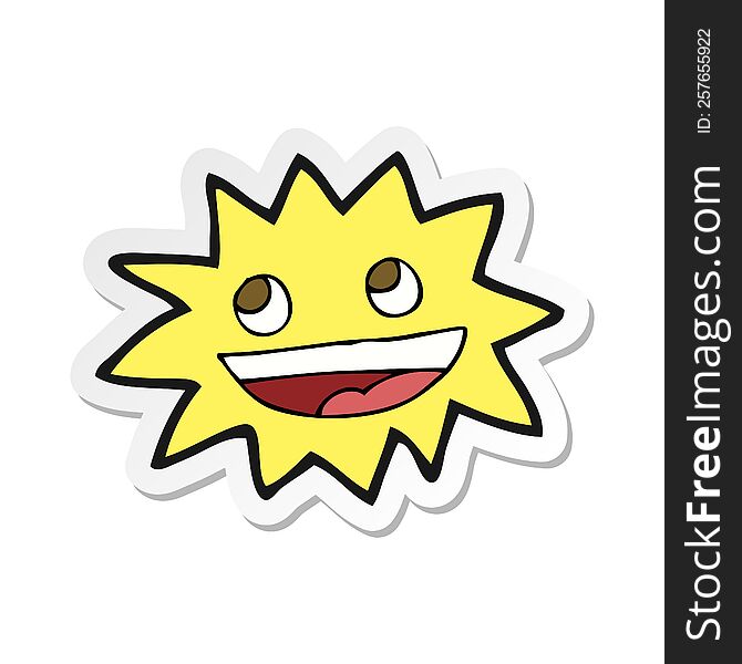 Sticker Of A Cartoon Star With Face