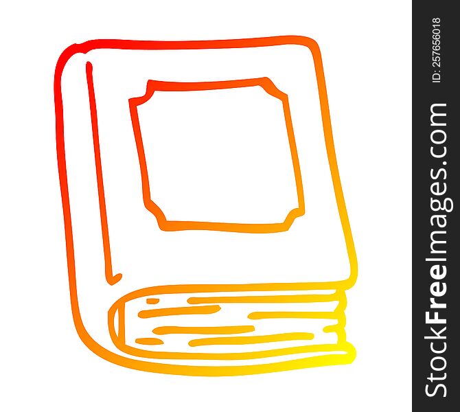 warm gradient line drawing of a cartoon closed book