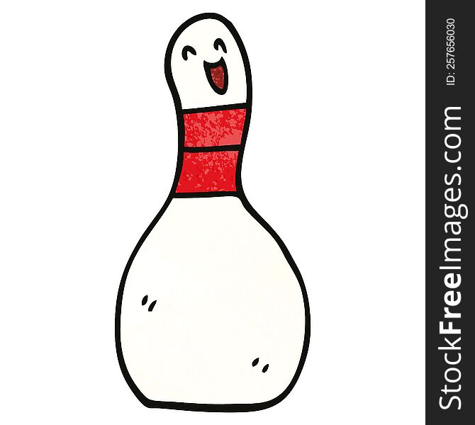 Cartoon Doodle Bowling Pin