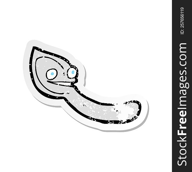 Retro Distressed Sticker Of A Cartoon Spoon
