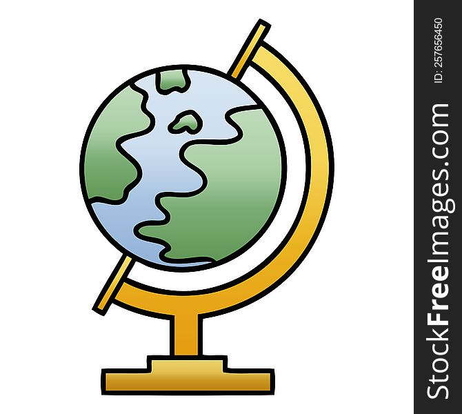 gradient shaded cartoon of a world globe