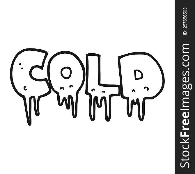 Black And White Cartoon Word Cold