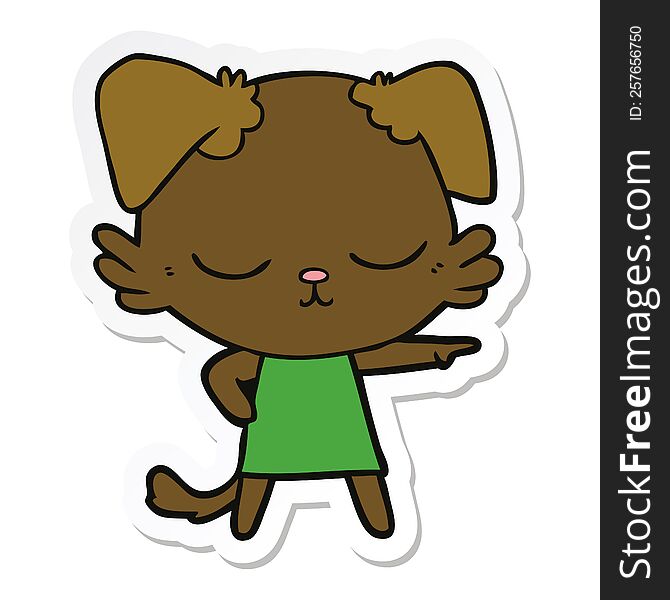 sticker of a cute cartoon dog