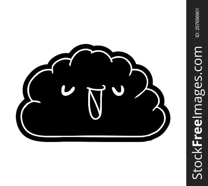 cartoon icon kawaii weather rain cloud