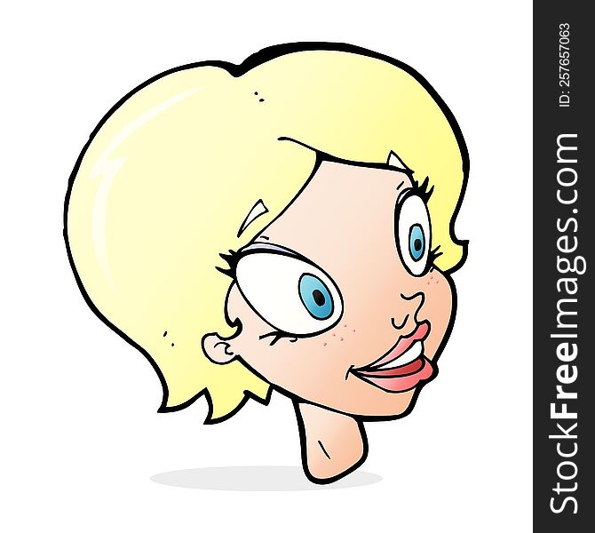 Cartoon Pretty Female Face