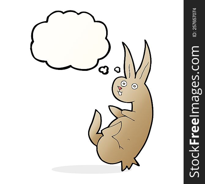 Cue Cartoon Rabbit With Thought Bubble