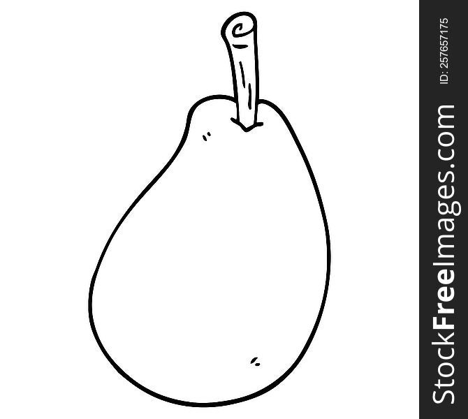 Line Drawing Cartoon Fresh Pear