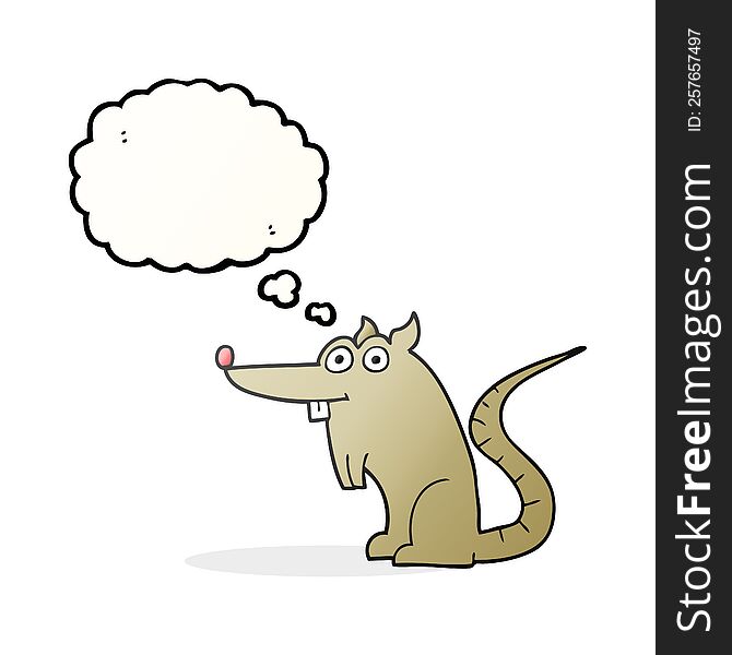 freehand drawn thought bubble cartoon rat