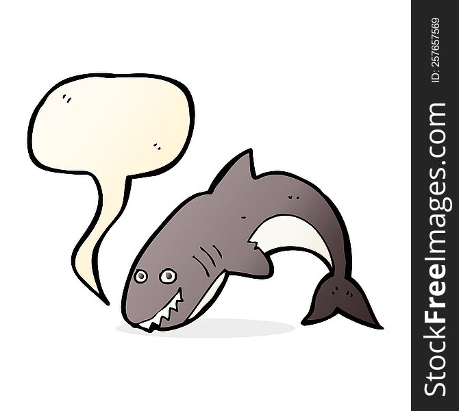 Cartoon Shark With Speech Bubble