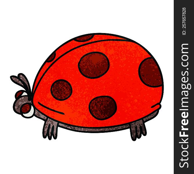 quirky hand drawn cartoon ladybird