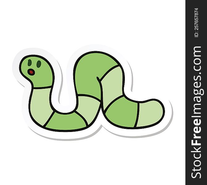 sticker of a quirky hand drawn cartoon snake