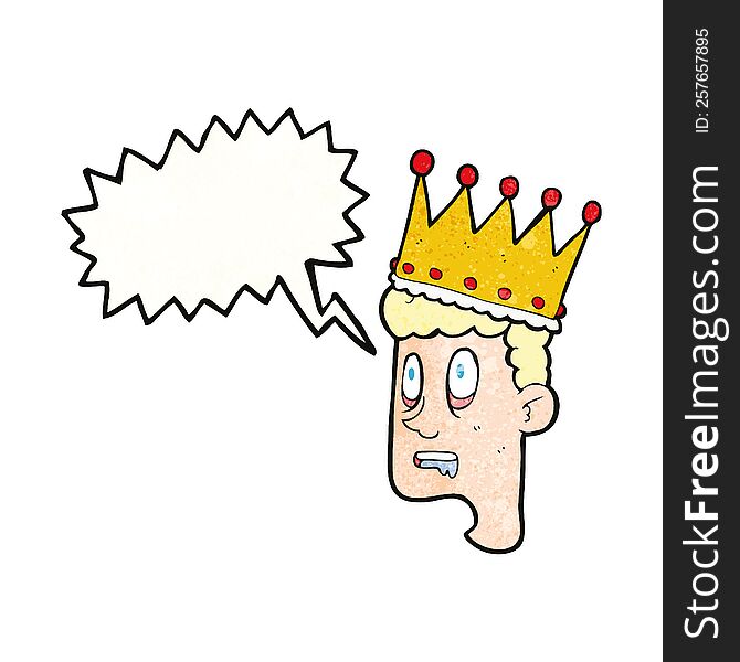 freehand speech bubble textured cartoon idiot prince